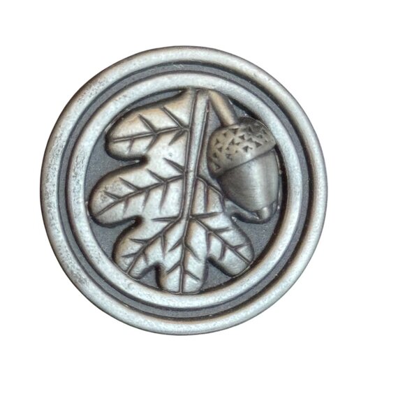 Vintage Betsy Fields Design Pewter Acorn & Oak Leaf Lapel Pin Secure Post Back - Picture 1 of 6